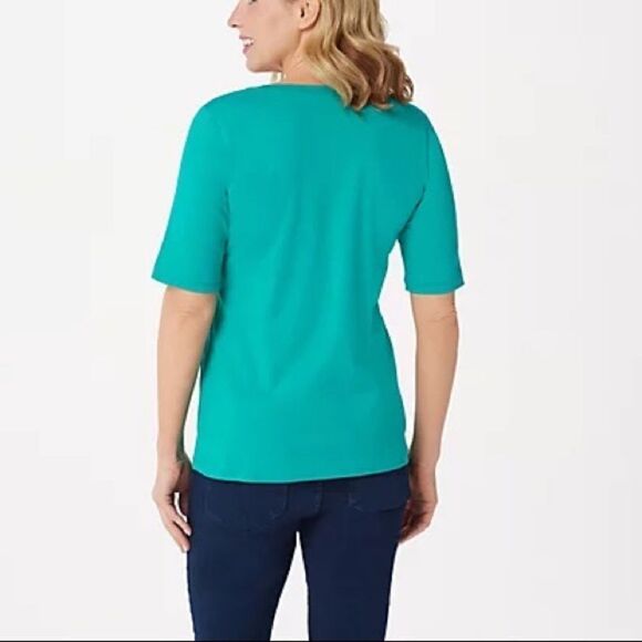 Bob Mackie Essential Elbow Sleeve T-Shirt - Picture 3 of 5